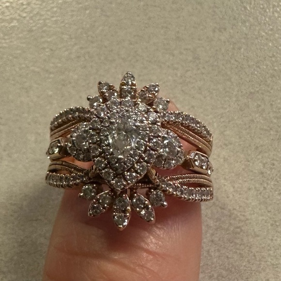 14k rose gold wedding set size 10 - Picture 3 of 4